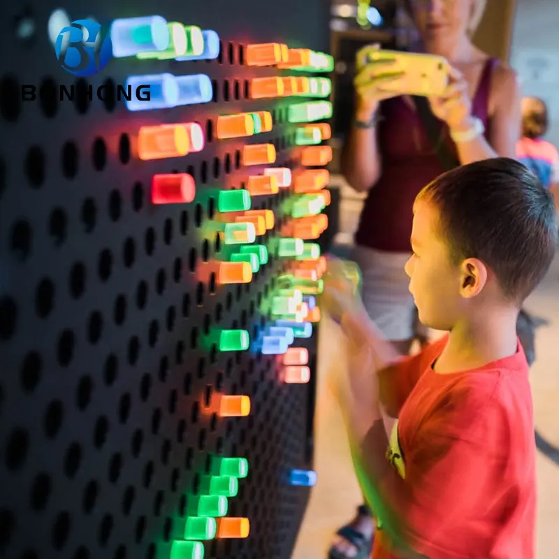 Bonhong gioco di Puzzle con aste acriliche illuminate da parete arcobaleno sensoriale di alta qualità per bambini