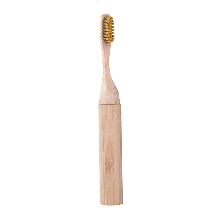 Medium Travel Kit Bamboo Toothbrush With Bamboo Case Set