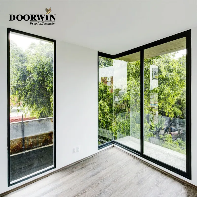 Doorwin Hurricane Impact finestra a doppio vetro antiproiettile con finestra fissa in alluminio a taglio termico personalizzata per la casa