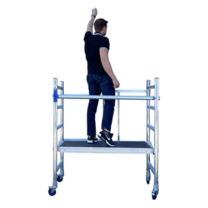 Foldable Aluminium <strong>Scaffolding</strong> 9'8&quot; Working Height Multipurpose Small Mini Type Metal Mobile Foldable <strong>Scaffolding</strong> Rolling Tower - Product Image 6