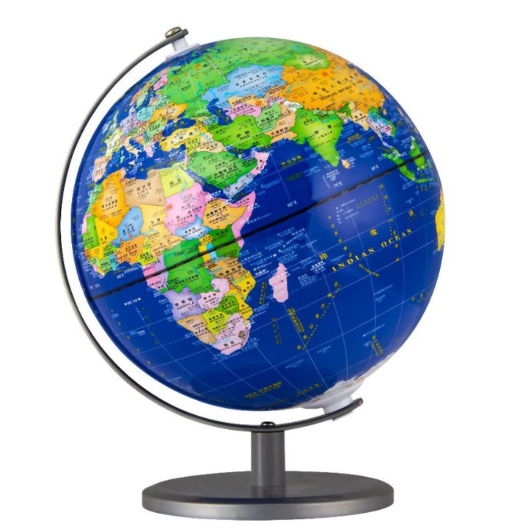Lámpara lineal con base metálica, globo azul profundo de 20 cm, juego de 4 unidades.