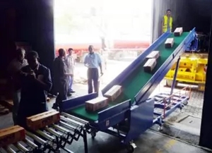 Cinta transportadora eléctrica de rodillos, operación automática, personalizada, para carga y descarga de contenedores, precio de fábrica
