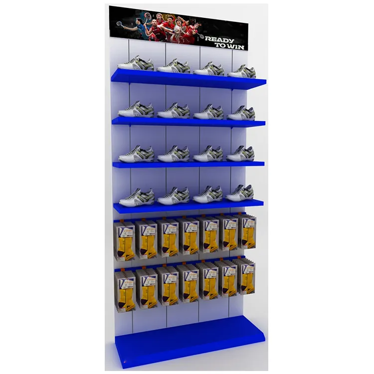 De Metal Personalizado Parede Multiuso Moderna Loja de Calçados Esportivos Da Marca Sapatos Rack de Cremalheira de Exposição