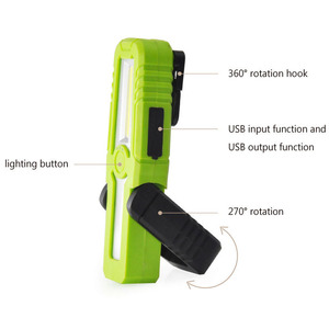360 ° 回転フックポータブルCOBLEDワークライト入出力機能付き充電式ワーキングライト - Product Image 5