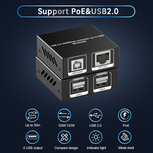 USB 2.0扩展器KVM扩展器USB HDMI至RJ45通过5e类/6/7 1080P60Hz至150英尺/50米HDMI通过以太网发射器接收器 - Product Image 4