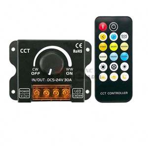 A doppio colore CCT LED striscia manopola Dimmer DC 5-24V 30A 2 canali a tensione costante PWM Dimming Controller del segnale - Product Image 2