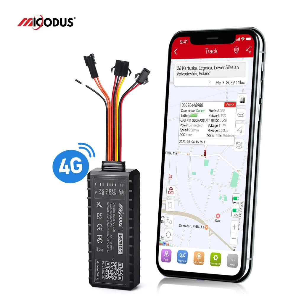 MicodusMV810G車のドアオープンアラートワイヤードGpsトラッキングデバイス車両新しい4GキルスイッチエンジンカットオフオートバイGpsトラッカー