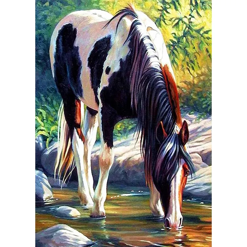 مصنع الجملة حفر الحصان الكامل 5D الماس اللوحة التطريز الرسم على قماش الحيوانات الصورة