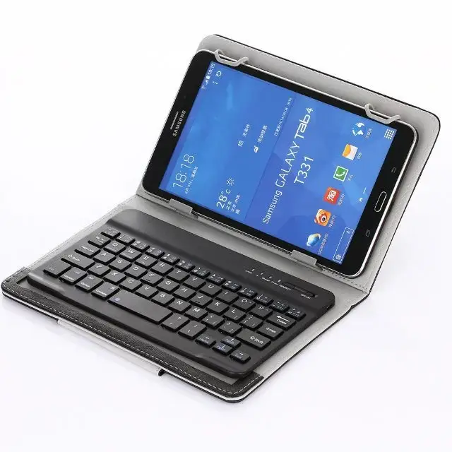 10.1 inch 7 inch wireless bt keyboard leather case three system protective tpu cover keyboard for Android/IOS/win8 tablet