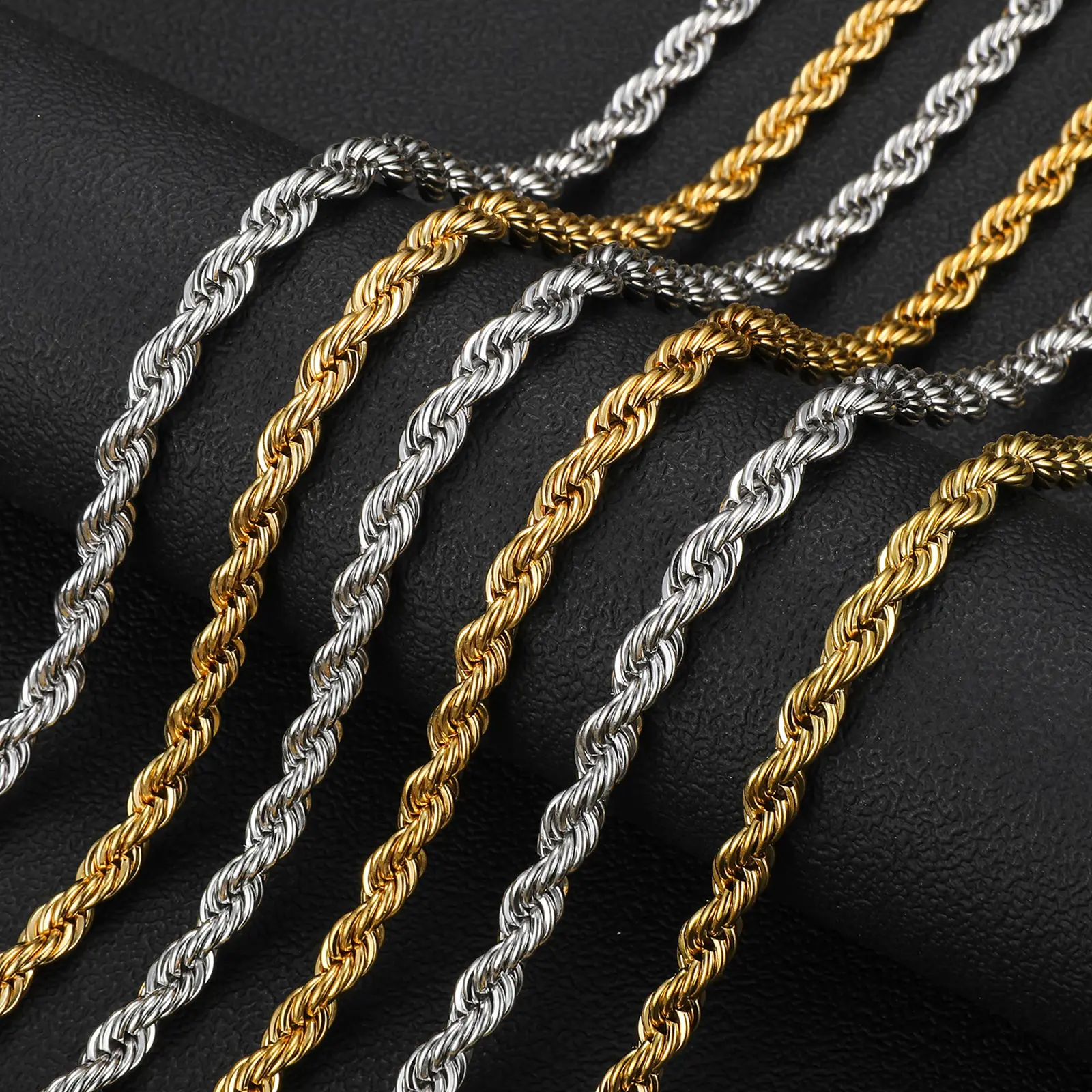 Cadenas de cuerda de corte de diamante GLORY PACE plata esterlina S925 Cadena de cuerda de enlace cadenas de joyería permanente fábrica al por mayor