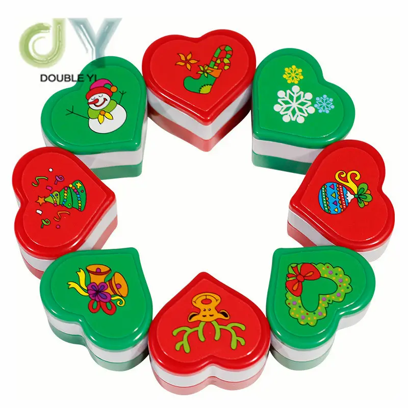 주문 둥근 정연한 심장 모양 우표 만화 아이들 장난감 크리스마스 우표