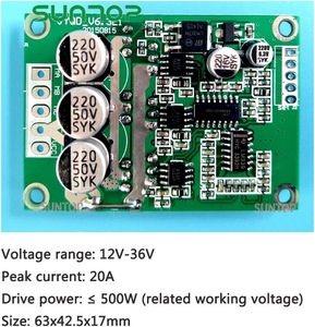 DC 12V-36V 500W Bürstenloser Motor PWM-Steuerungs modul Ausgeglichene BLDC-Treiber platine