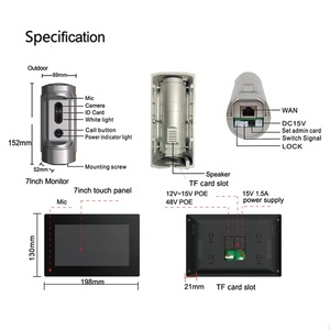 Tuya Smart 1080p Video citofono campanello impermeabile in metallo visive citofono schermo da 7 pollici con controllo di accesso alle chiamate - Product Image 4