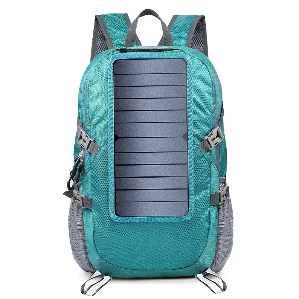 6.5W azzurro sport all'aria aperta borsa pieghevole solare da viaggio borsa da trekking da montagna zaino ricaricabile da uomo e da donna