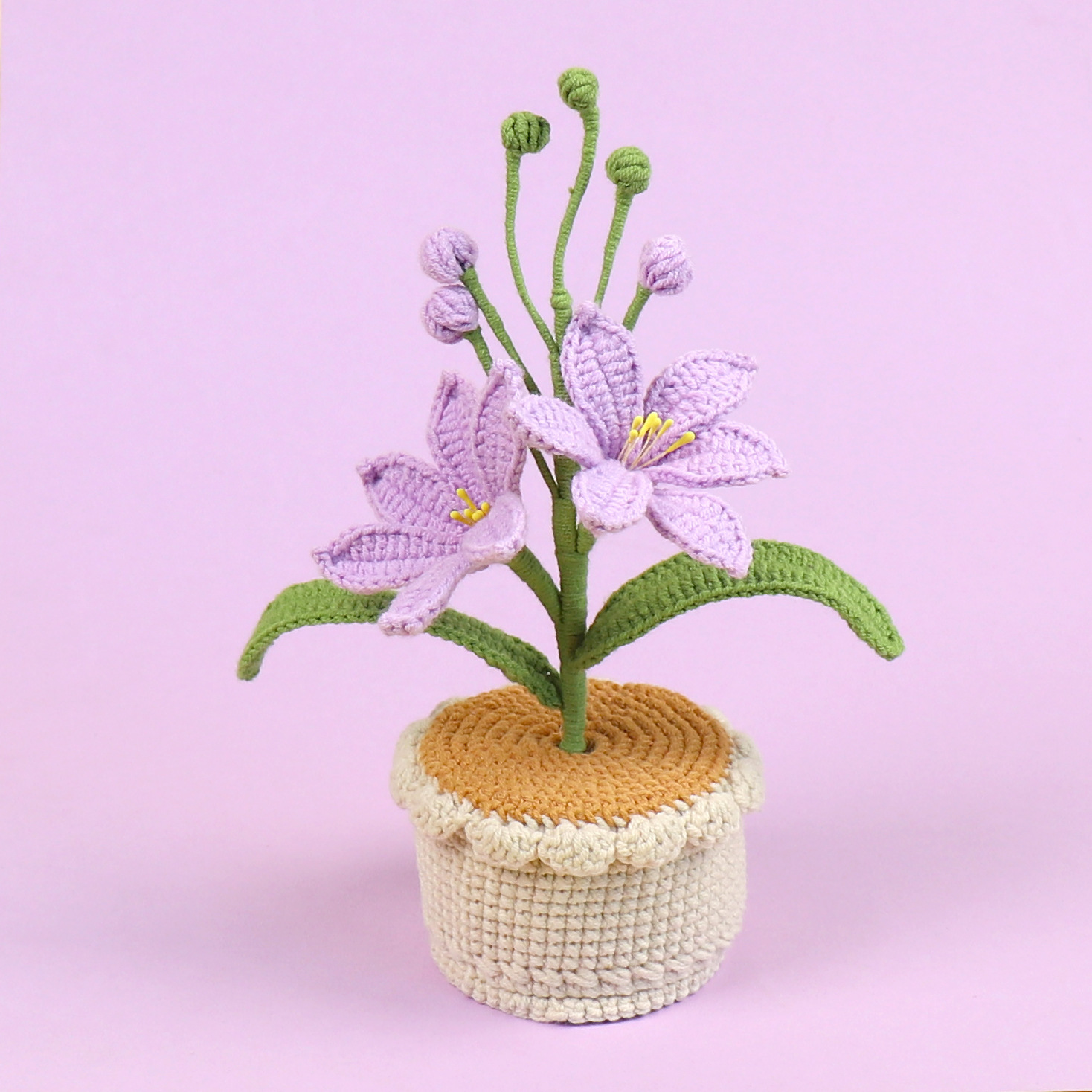 Maceta de lana azul mars morado