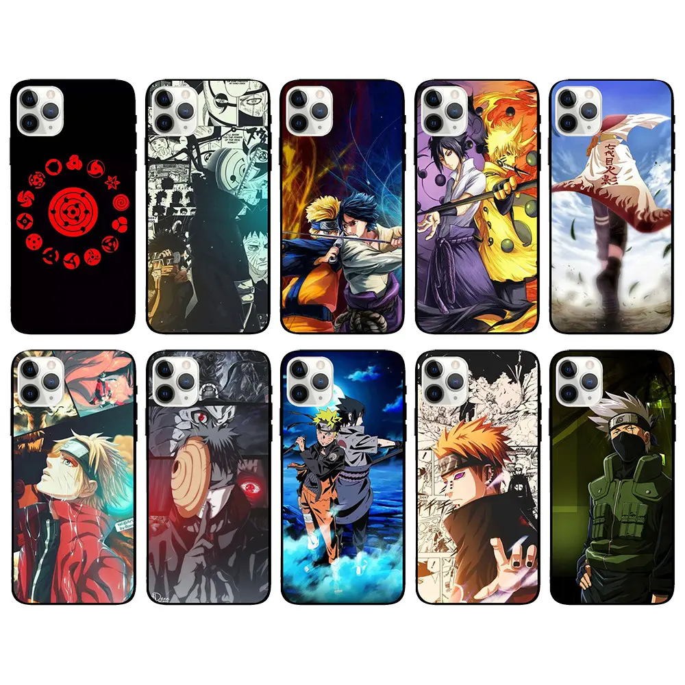 Wholesale Anime Printed Narutos Dragon Ball One Piece Wanted Demon Phone Case For iPhone 11 12 Pro Max 13 14Plus XR 7 8 SE 2020