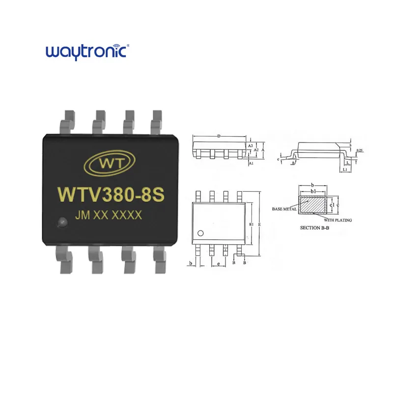 Puce d'enregistrement WTV380, Circuits intégrés, contrôleurs PWM, puce de commande vocale pour équipement électrique intelligent