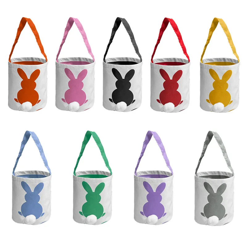 Personalized Sublimation Printable Blank Easter Basket Bunny Ear Eggs Tote Bag With Handle Cute Rabbit Ears TailPopular