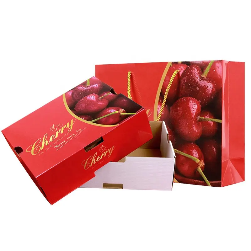 Cajas de papel Embalaje de alimentos Cereza Naranja Pera Fruta Caja de embalaje de regalo