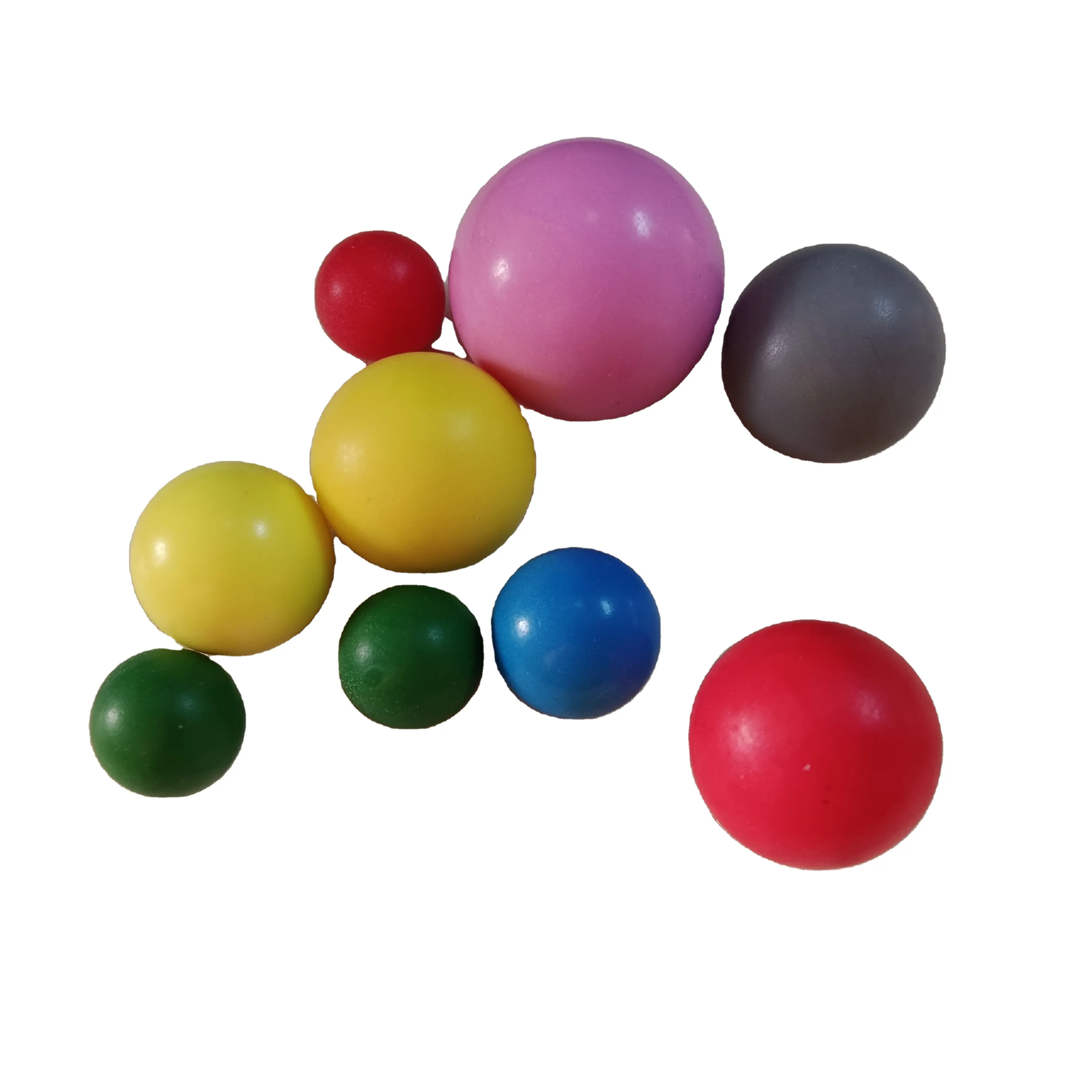 Bolas de plástico coloridas pequenas e duras personalizadas, bolas plásticas de 10mm 12.7mm 14mm 15mm