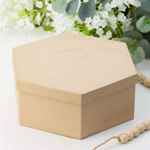 Tùy chỉnh hình lục giác giấy <span class=keywords><strong>MACHE</strong></span> 7 "Hộp có nắp đậy - Product Image 5