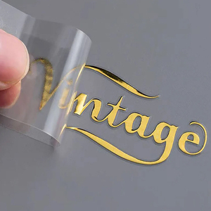 Custom Self Adhesive Metallic Letters Labels Thin Electroform Gold Nickel 3d Logo Transfer Embossed <strong>Decals</strong> Metal Stickers - Product Image 1