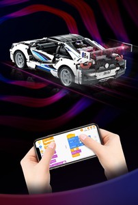 Real <strong>RC</strong> 2.4G I8s Supercar Building Block High-Speed 1:10 Remote Control Car Four Wheels <strong>Servo</strong> Motor USB Cable Expert Level for