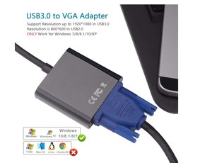 Venta al por mayor USB 3,0 a VGA adaptador Multi-pantalla Video Convertidor para el ordenador portátil/ordenador Monitor/proyector/HDTV - Product Image 4