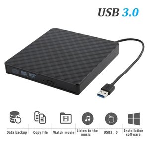 菱形图案USB 3.0 DVD-ROM光驱外置超薄CD ROM磁盘阅读器台式机笔记本电脑平板电脑推广DVD播放器