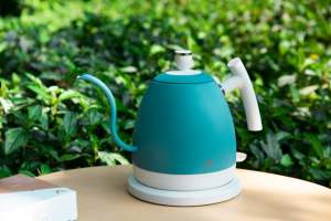 קומקום חשמלי נירוסטה 1200W אלחוטי להכנת קפה בשיטת Pour Over, קומקום חשמלי 1 ליטר בצורת צוואר אווז, ורוד, להרתחת מים - Product Image 5