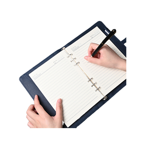 A5 Size Elegant Leather <strong>Notebook</strong> Customization Business Ring Binder <strong>Notebook</strong> Power Bank USB Drive Diary Notepad <strong>with</strong> Pen Loop - Product Image 2