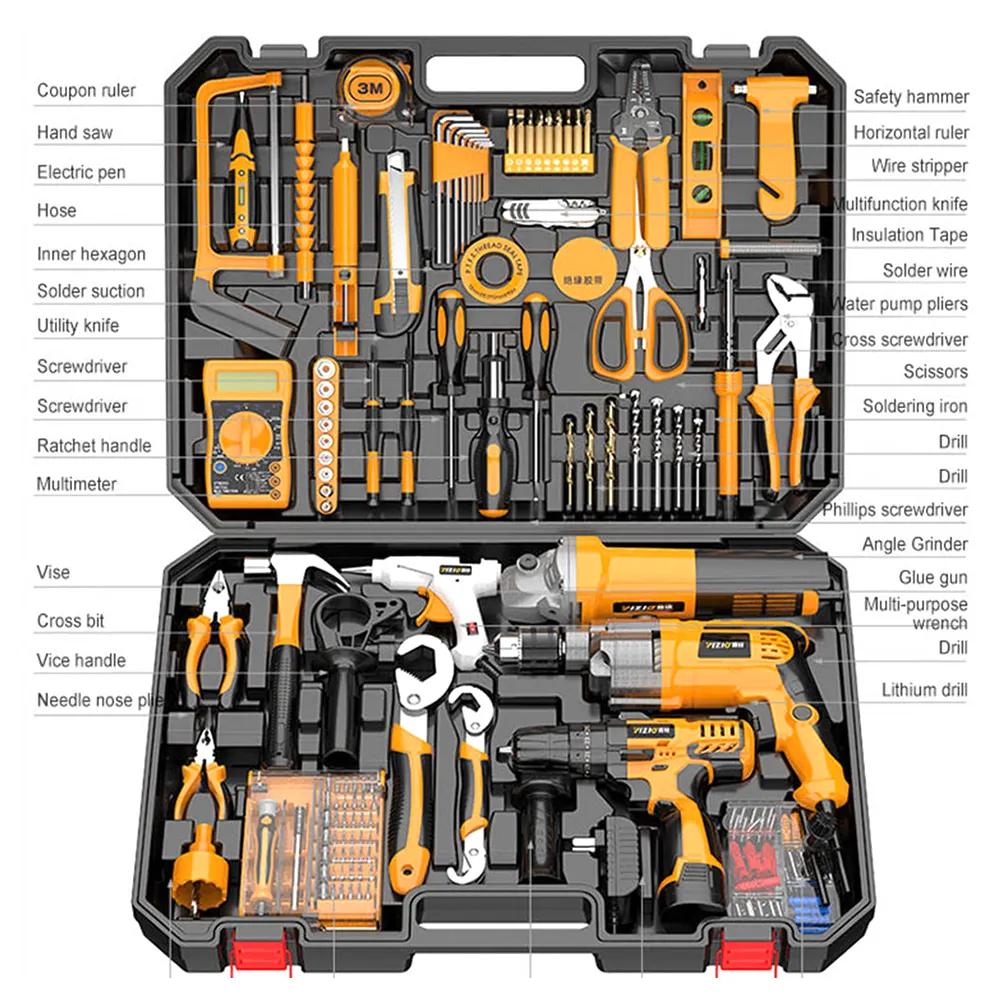 Eletricista doméstico, caixa de ferramentas plástico à prova d'água conjuntos de ferramentas multi-função casa kits de ferramentas/venda imperdível