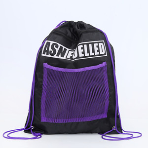 厂家定制Logo尼龙210d涤纶防水绳袋拉绳背包 - Product Image 4