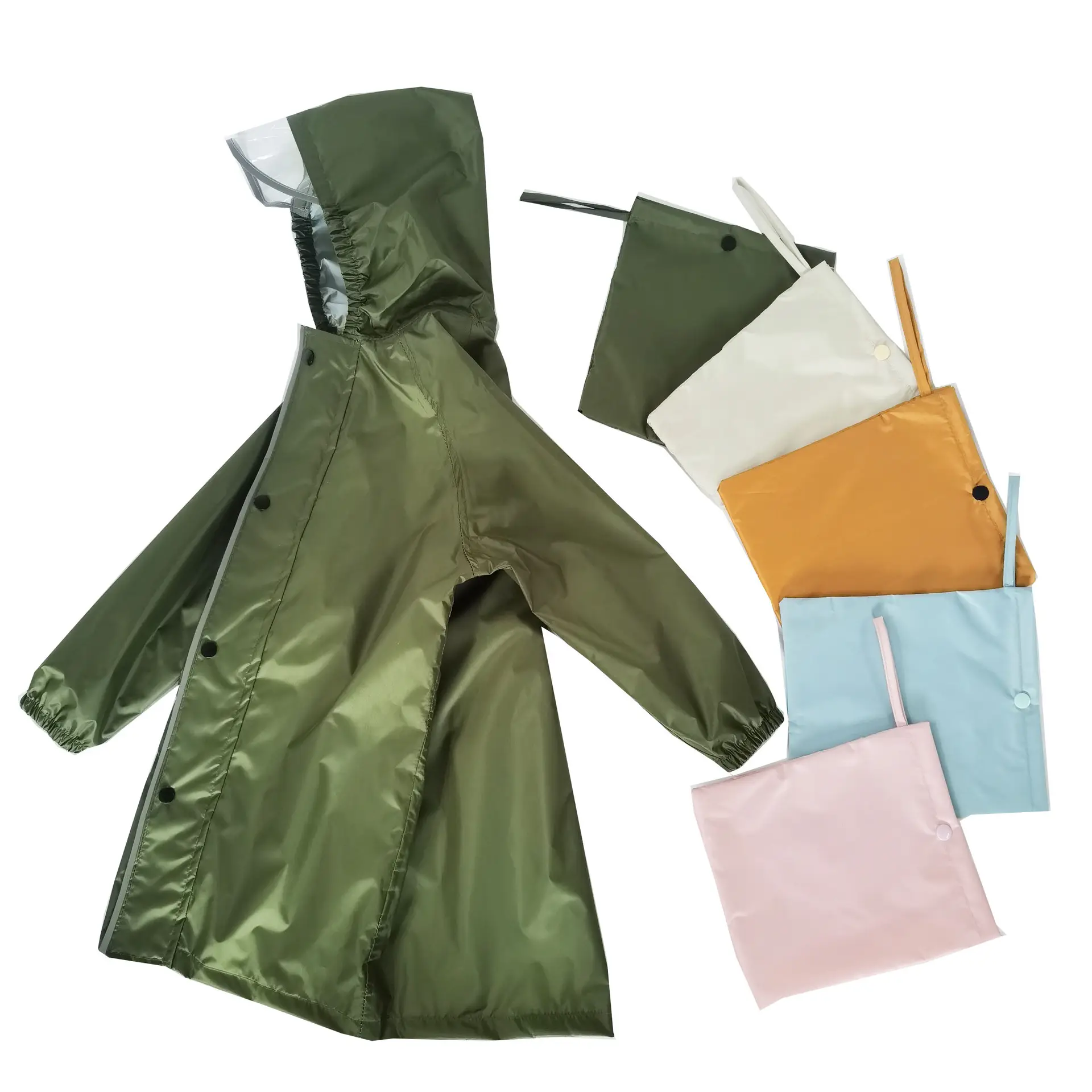 Novas crianças geral chuva terno bonito dos desenhos animados chuva impermeável Nylon Kids Raincoat One Piece