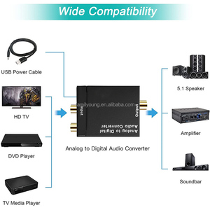 <strong>Analog</strong> to Digital Audio Converter ADC RCA <strong>Analog</strong> to Digital Optical Toslink Coaxial Audio Converter Adapter - Product Image 2