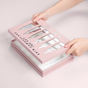 カスタムプレミアムリジッドプリント化粧品美容製品パルプモールドEVAフォームインサート付き磁気ギフトペーパーボックス