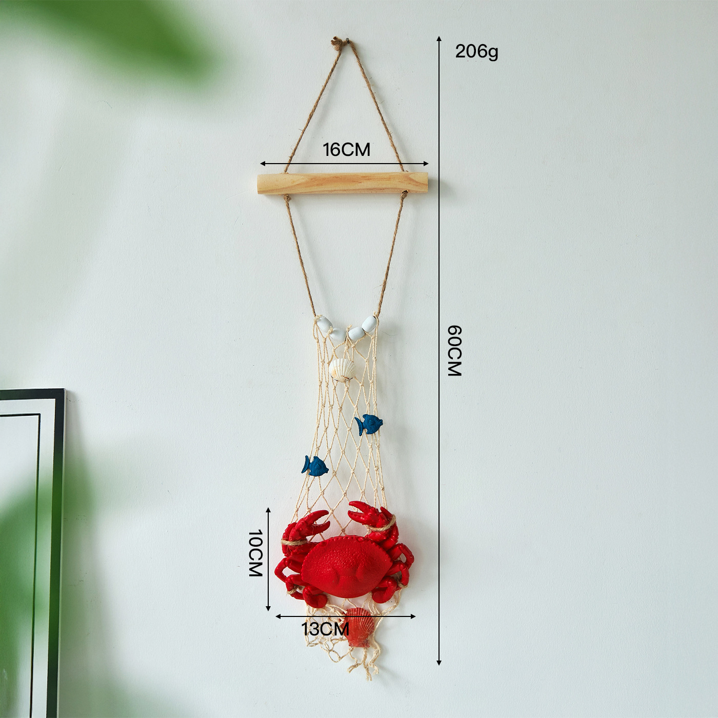 Small resin crab with net