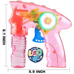 Bubble Blowing Toy Kit for Kid <strong>Wind</strong> <strong>up</strong> Operated Bubbles Blaster Blower <strong>LED</strong> Light <strong>up</strong> Bubble Gun - Product Image 1