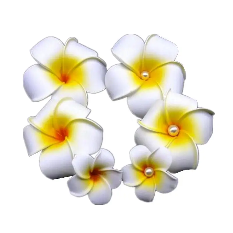 Flor de espuma tahitiana Tiare hawaiana, flor Artificial de Frangipani, flor de playa