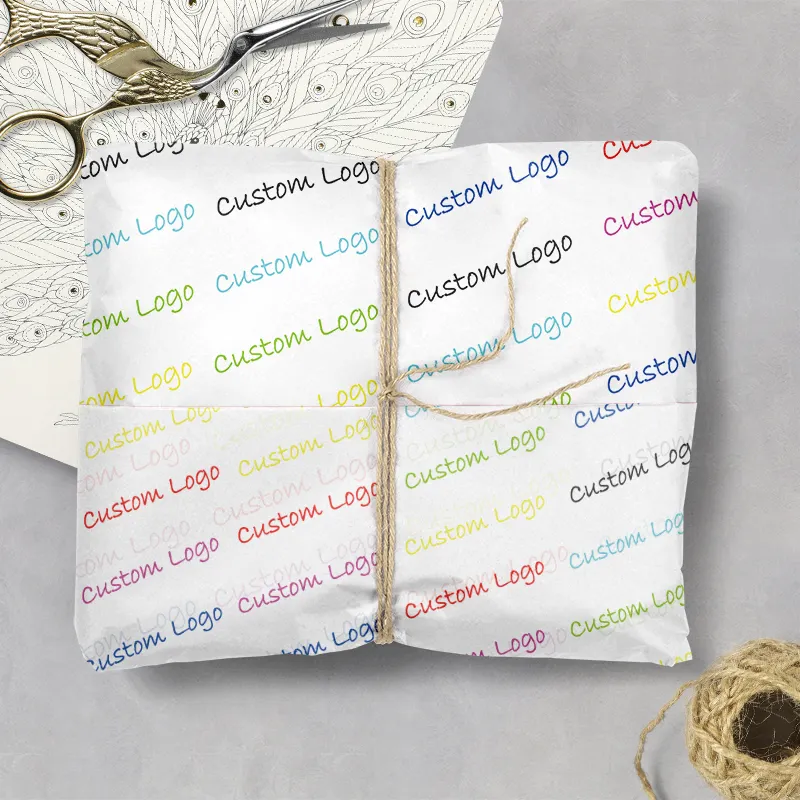 Papel de embalaje de tejido Logotipo de arco iris personalizado Embalaje Papel de seda para zapatos