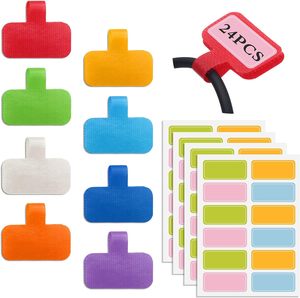 Bridas para cables autoadhesivas multicolores personalizadas y gestión de cables Sujetador de bucle de gancho Etiquetas de cordón de nailon ecológicas Formas para escribir - Product Image 3