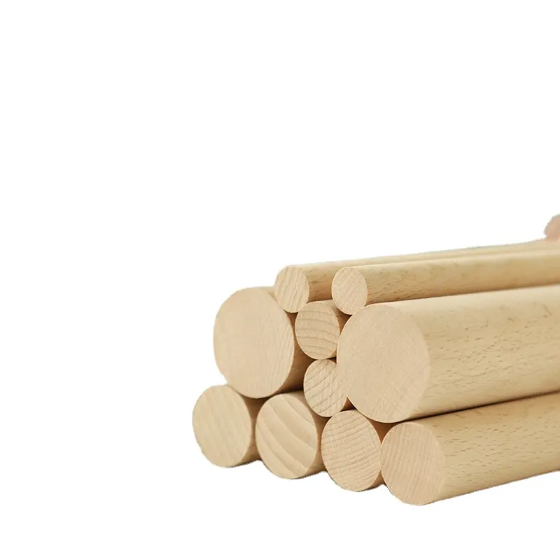 Batang pasak bambu/beech/birch belum selesai tongkat kayu batang paku dinding kayu untuk kerajinan dan DIYers