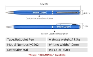 High Quality <strong>Brand</strong> Office Metal Roller Ball Pen Customized Logo Multi-Color Ballpoint 1.0mm <strong>Writing</strong> Width for Promotions - Product Image 3