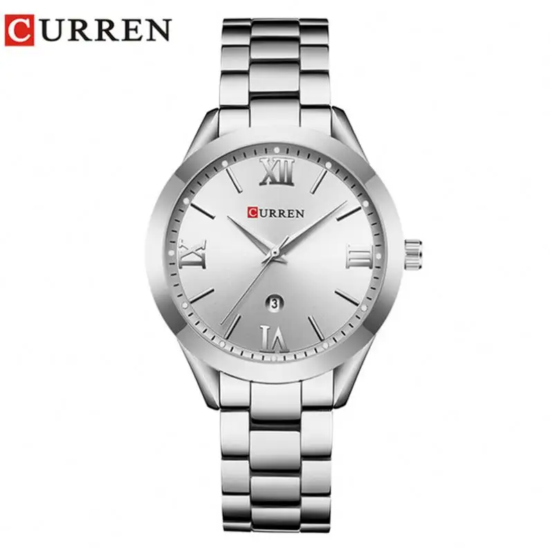 CURREN 9007 world comely lady quartz watch stylish Stainless steel band water resistant date display all type Leisure wristwatch