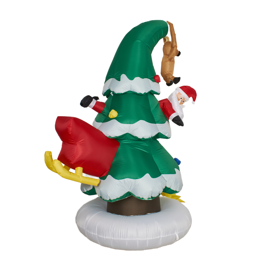 6FT albero di natale gonfiabile Santa e slitta decorazione
