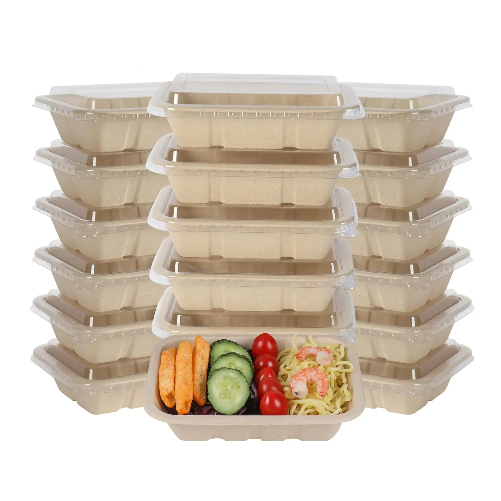 Disposable Eco Friendly Recyclable Sugarcane Packaging Box Degradable Paper Plate For Food Containers Lunch Meal Bagasse Box