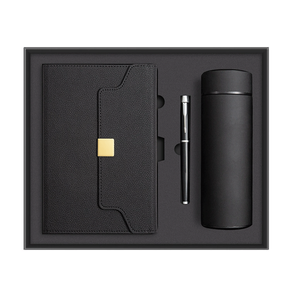 Juego de regalo de libros de notas A5 simples y elegantes de gama alta, cuaderno de cuero de negocios con logotipo personalizable con caja y bolígrafo, Bloc de notas