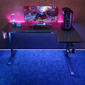 Escritorio de oficina moderno, mesa de escritorio para juegos de estudio y carreras en forma de mesa para Gamer PC Gaming Computer Table - Product Image 1
