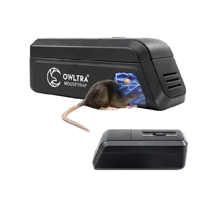 [OWLTRA] boîtes à rats électriques réutilisables alimentées par batterie piège à souris en plastique piège à souris sans bruit domestique sûr