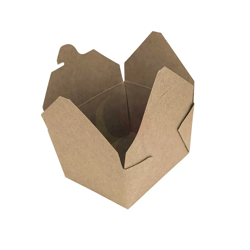 Großhandel einweg-Folder zum Mitnehmen von Lebensmitteln mit individuellem Logo akzeptieren CN OEM weiße kundenspezifische Box aus Kraftpapier